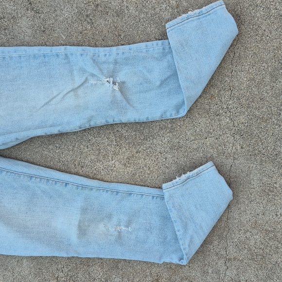 Madewell Stretch Jeans 27 Light Wash High Waist Skinny Distressed - Picture 4 of 11